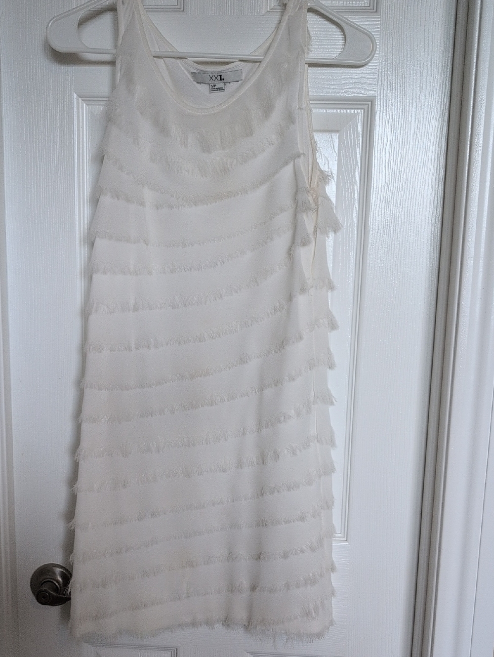 BOGO Forever 21 White Fringed Sleeveless Shift Dress